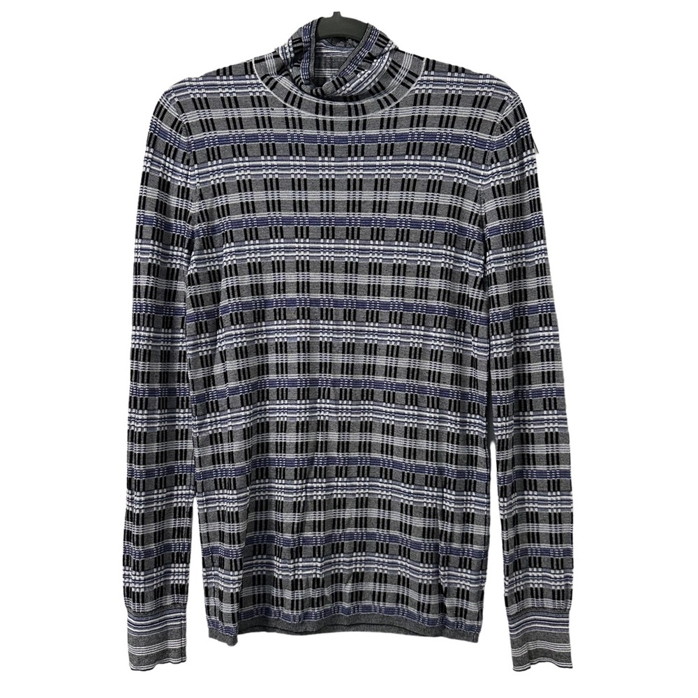 Theory Women’s‎ Fitted Turtleneck Plaid Top Size M